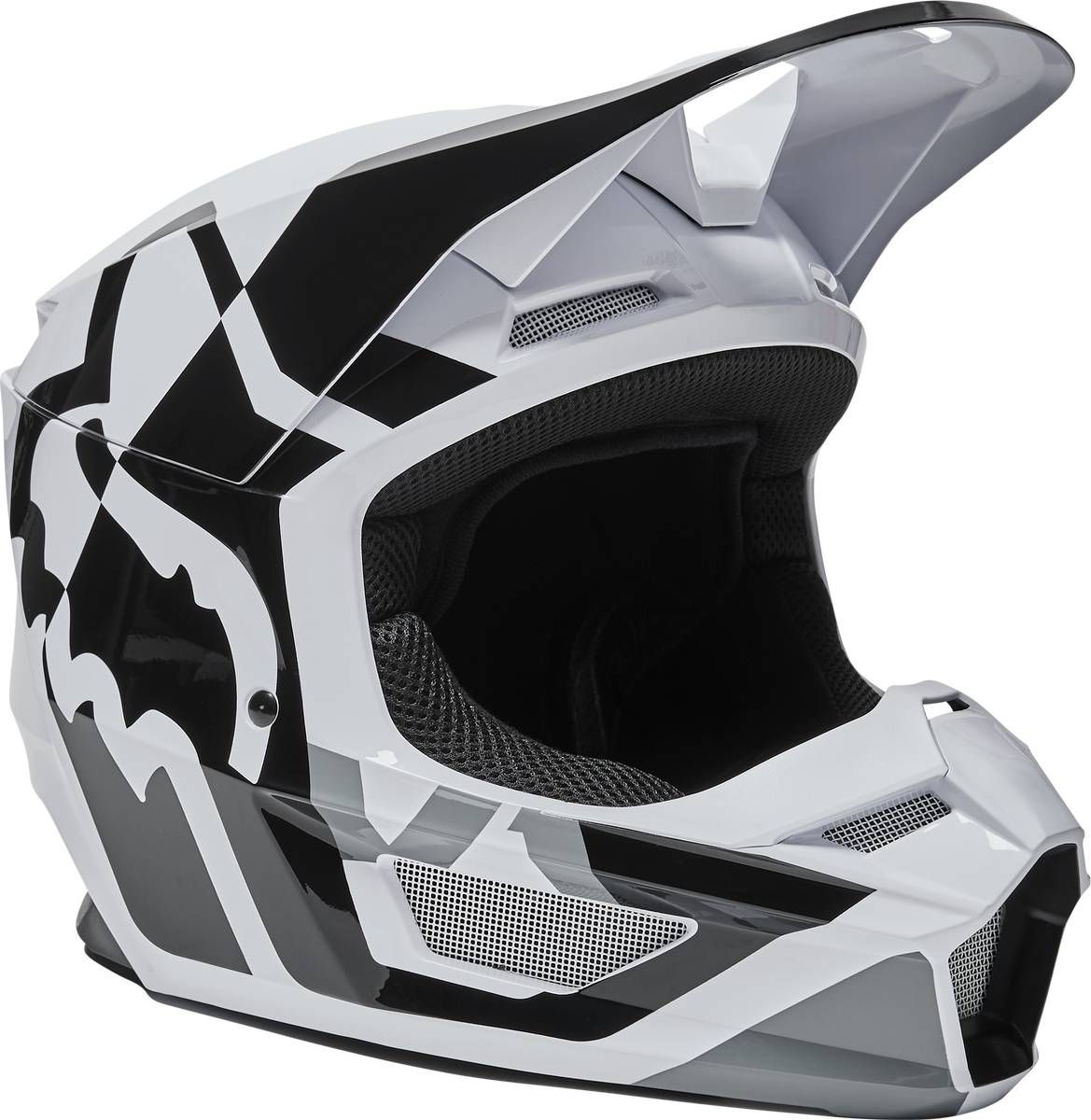 Fox Racing V1 Leed Youth Black/White шлем подростковый